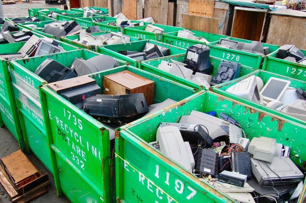 Sorted E-waste Bins